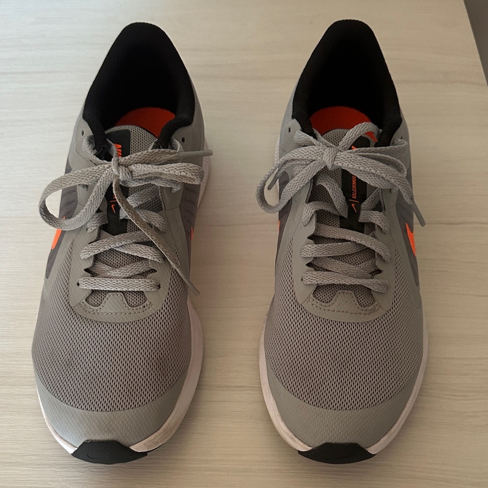 Nike Gray and Orange Kids Sneakers